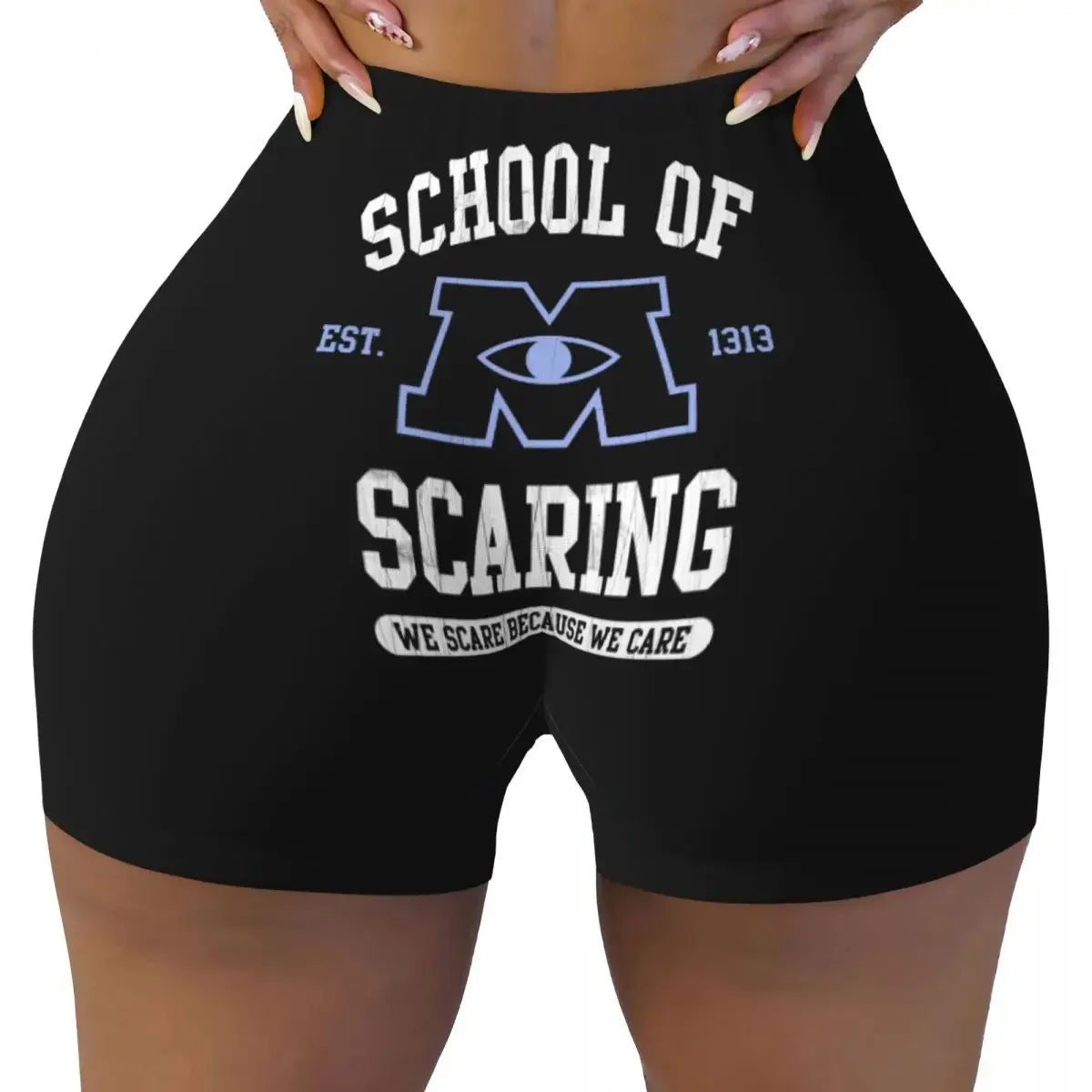 Custom Monsters University Mike M Logo Biker Running Gym Shorts for Women Athletic Workout Yoga Shorts