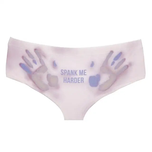 Women's Breathable Seamless Underpants Handprint Letter Printed Panties Sexy Low-waisted Knickers Elastic Female Briefs