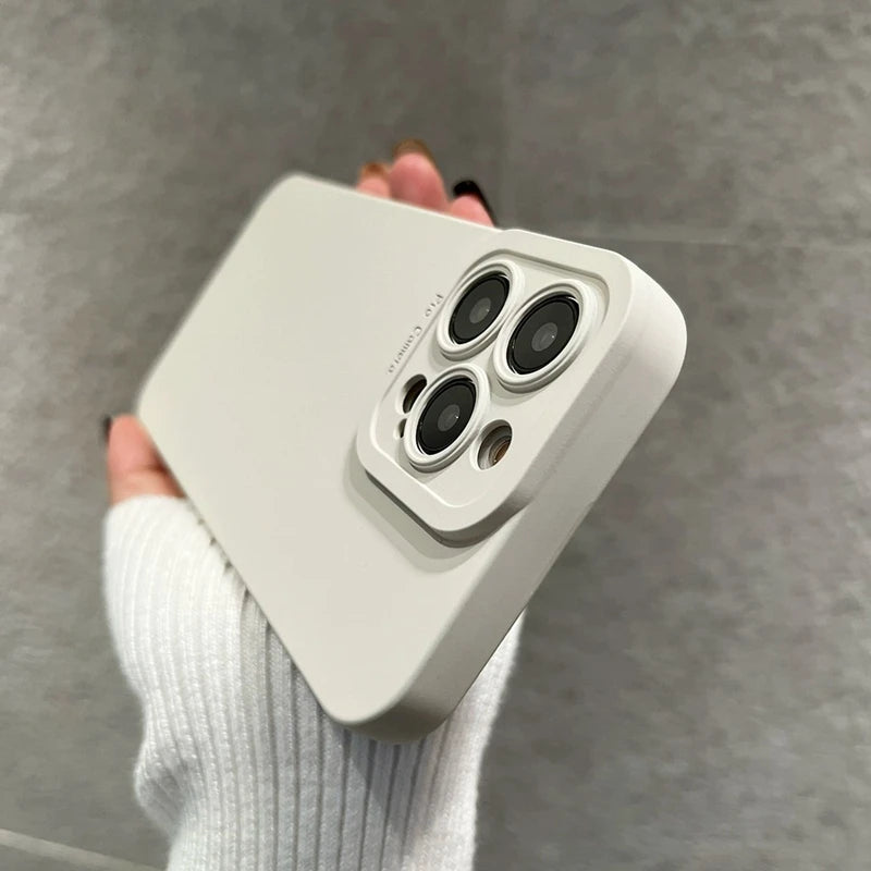 Luxury Liquid Silicone Phone Case For iPhone 11 12 13 14 15 16 Pro Max X Xs Max XR Plus Soft Shockproof Bumper Cases Cover