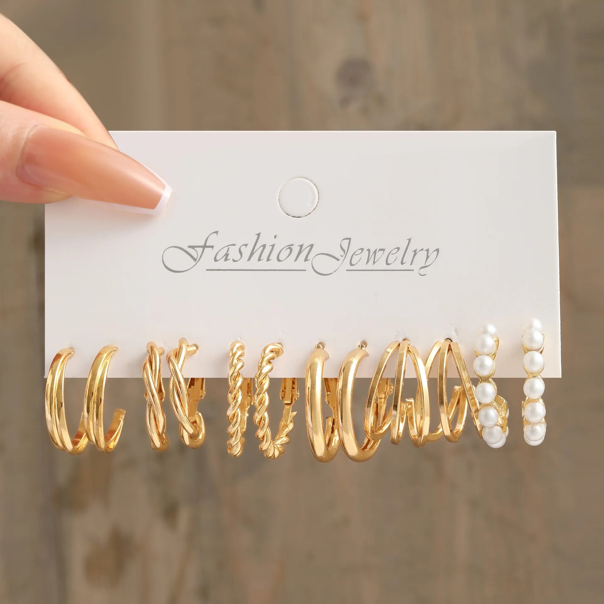 Gold Color Vintage Hoop Earrings Set for Women Boho Metal Circle Geometric Twist Pearl Dangle Earrings Trendy Jewelry Gifts 2023