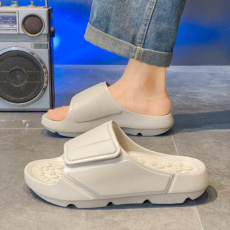 New Summer Men Massage Slippers Sides Indoor Outdoor Sandals Beach Casual Shoes Soft Sole Slides Men Flip-flops Men's Footwear