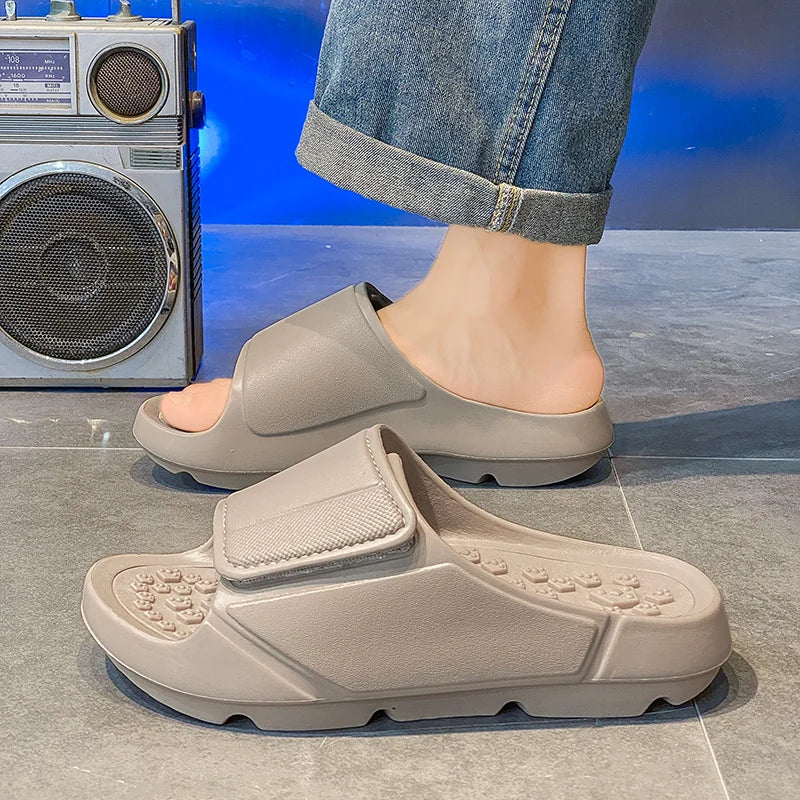 New Summer Men Massage Slippers Sides Indoor Outdoor Sandals Beach Casual Shoes Soft Sole Slides Men Flip-flops Men's Footwear