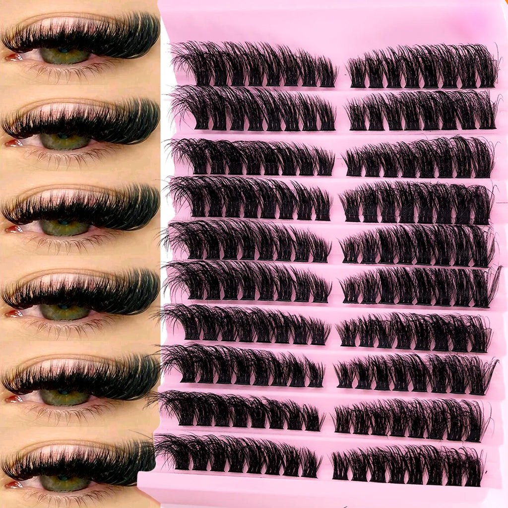 Individual Lashes 8-16mm 160pcs Cluster Lashes Natural Look Mixed Tray DIY Eyelash Extension Volume Lash Clusters Eyelashes