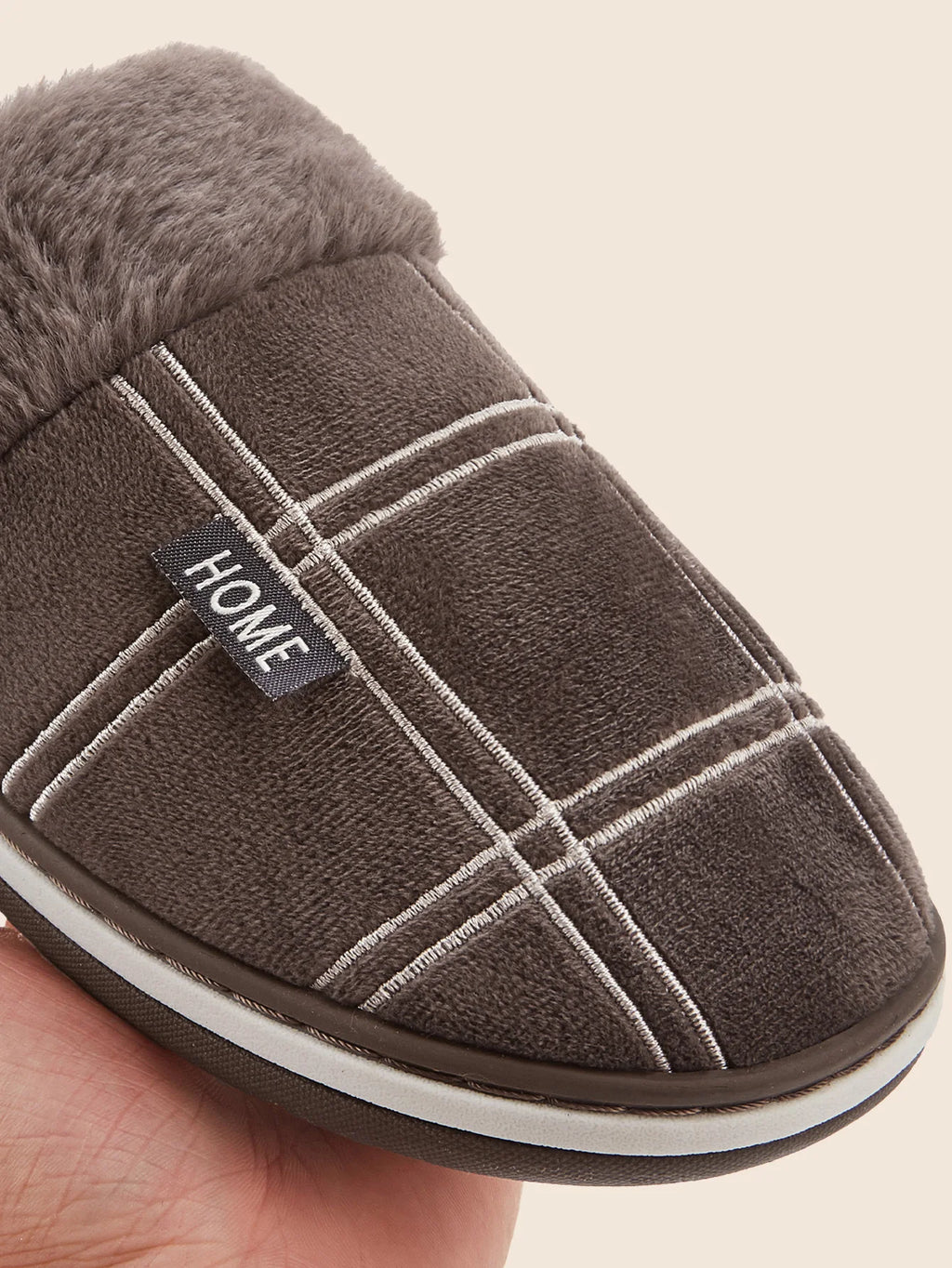 House slippers for men Plaid Warm Soft Comfortable Non Slip Living room Shoes Sturdy Sole Big Size 40-50