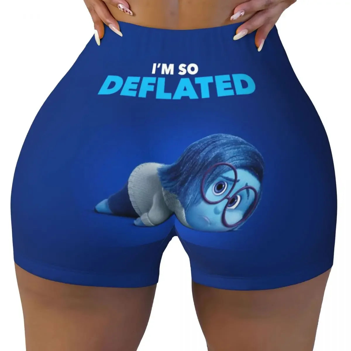 Custom Inside Out Anxiety This Is Fine Workout Volleyball Biker Shorts Women's Gym Yoga Shorts