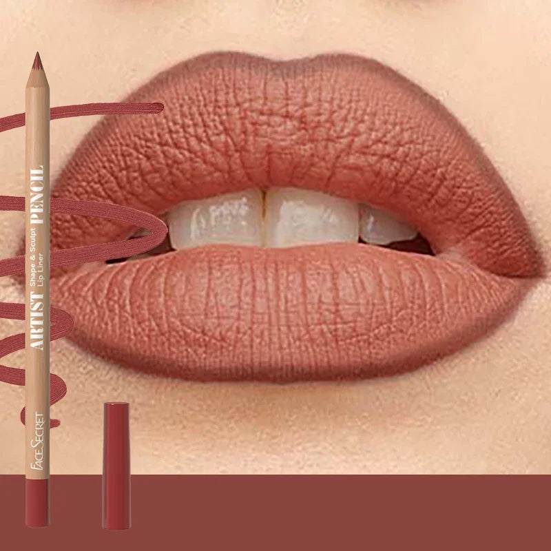 Face Secret 18 ColorLip Liner Pencil Weightless Precise With Super Soft Blendable Texture Matte Soft