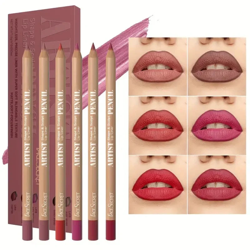Face Secret 18 ColorLip Liner Pencil Weightless Precise With Super Soft Blendable Texture Matte Soft