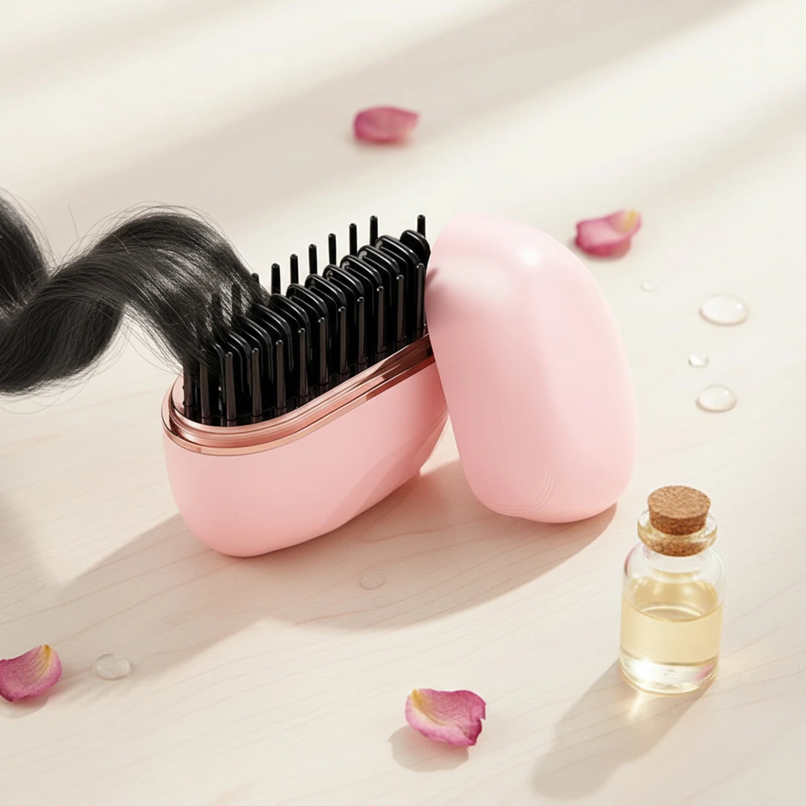 Electric Heating Straightener Portable Hair Straightener Brush Anti-Scald Shel Cordless Rechargeable Straightener For Women Men
