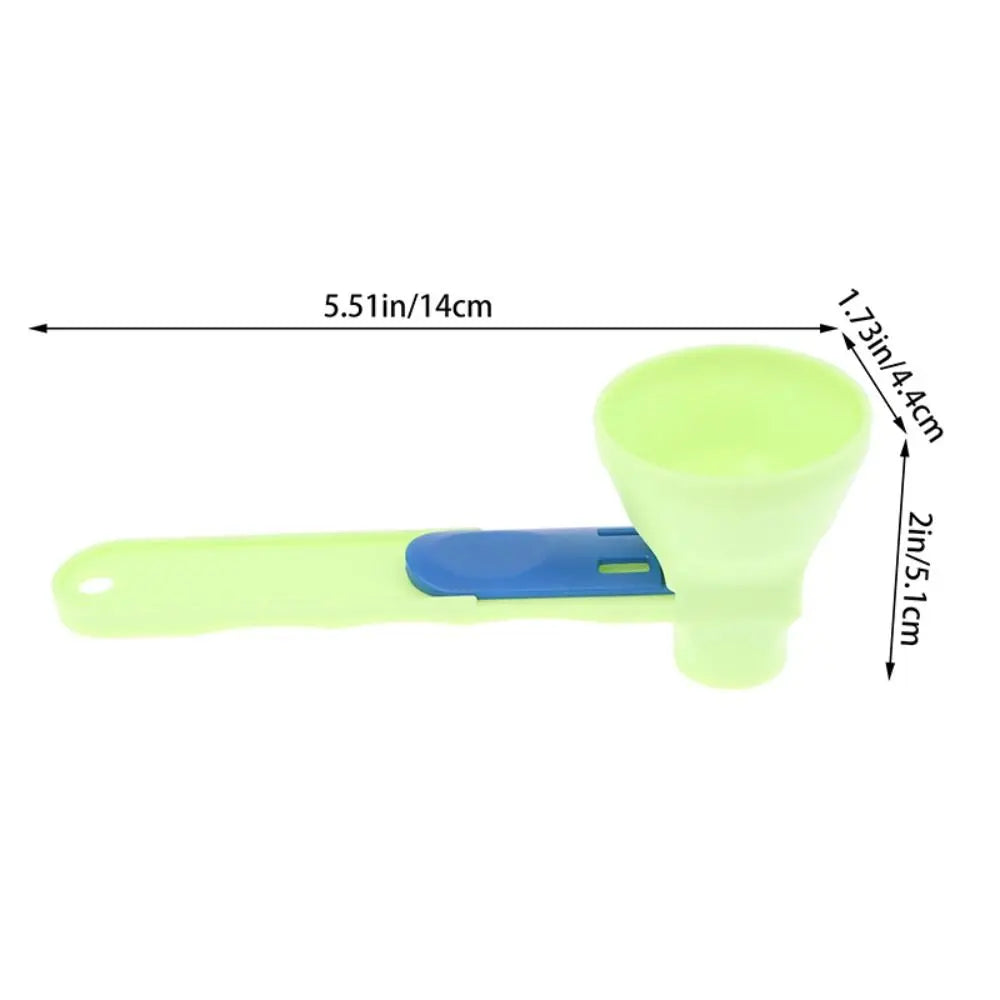 Creative Flling Coffee Scoop Funnel Plastic 2 in 1 Sliding Design Sliding Scoop Funnel Reusable Measuring Spoon Kitchen Gadgets