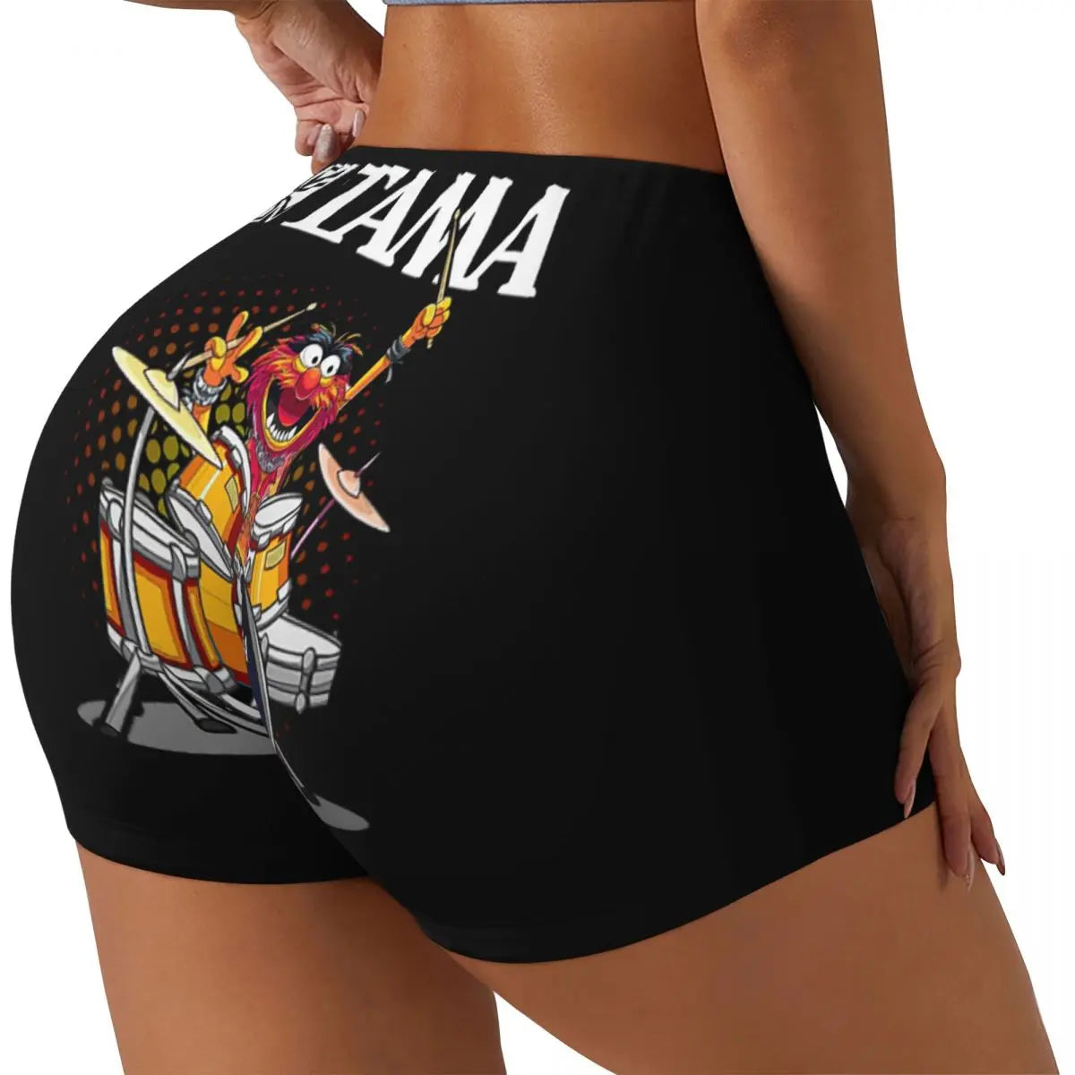 Custom ANIMAL DRUMMER TAMA DRUMS Women Gym Workout Running Shorts Athletic Volleyball Biker Yoga Shorts