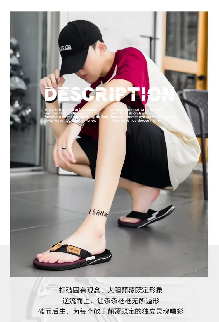 Man House Flip Flops Summer Breathable Beach Shoes EVA Slippers Sandals Men Luxury Flip Flops Soft Slippers Home Clogs Slides