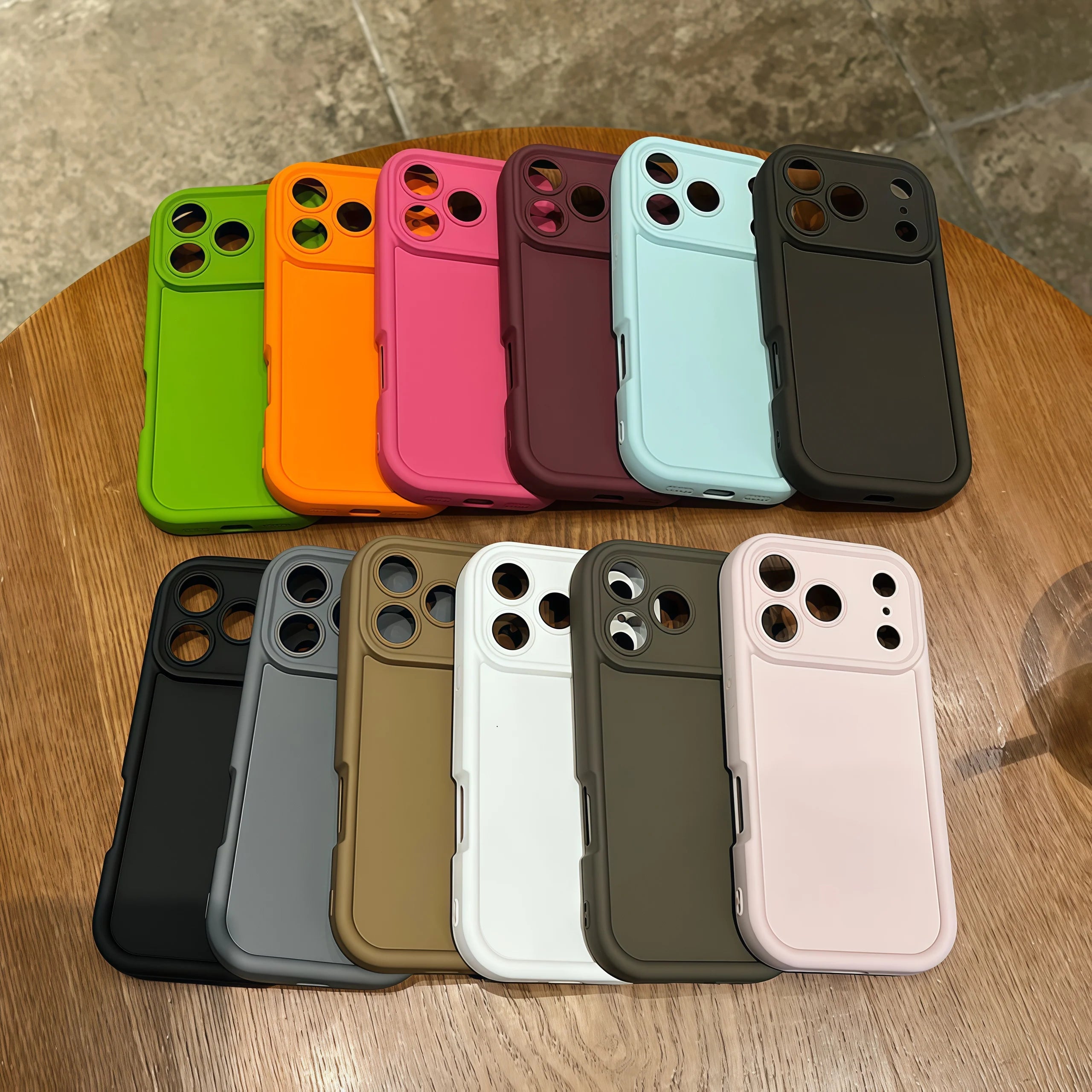 thickened shockproof case For iPhone 17 16 15 14 13 12 11 Pro Max pure colour Cover For iPhone 17 Air 14 15 16 Plus accessories