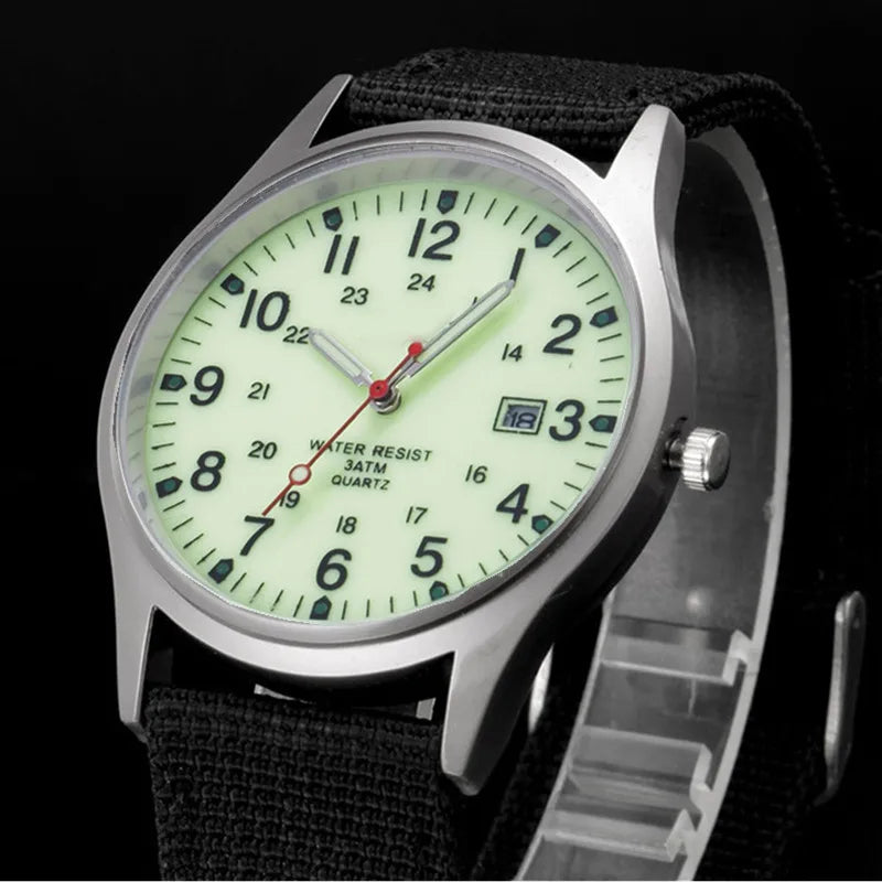 Boys Brand Cheap Watches Men Fashion Casual Nylon Band Sports Army Gifts Date Quartz Wrist Watch Fluorescent Relogio Masculino