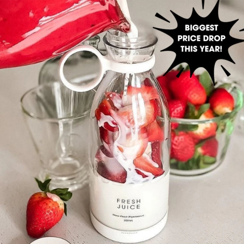 420ml Wine Bottle Electric Juicer Mini Portable Blender Fruit Mixers 6 Blades Charging Juicer Cup Small Household Juicer Blender