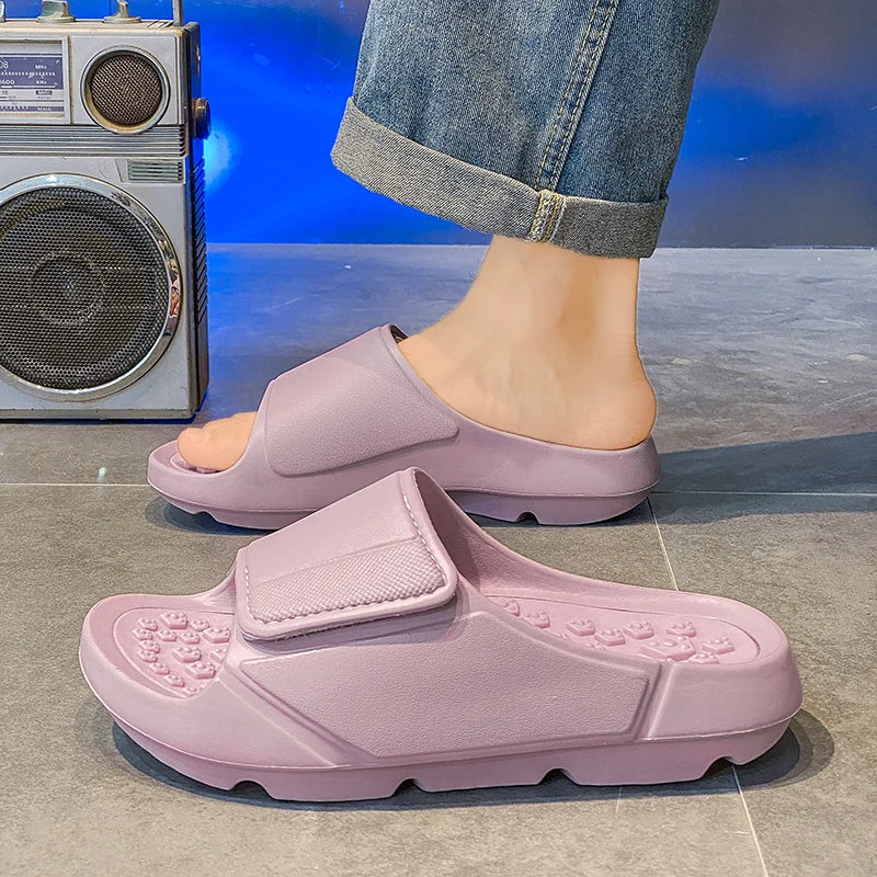 New Summer Men Massage Slippers Sides Indoor Outdoor Sandals Beach Casual Shoes Soft Sole Slides Men Flip-flops Men's Footwear