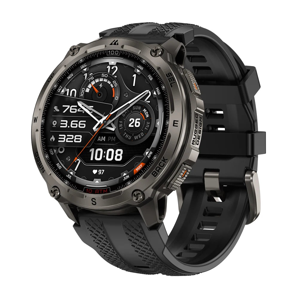 KOSPET Tank T4 Smart Watch for Men with 32GB Storage 6-Sat GPS Offline Maps 10ATM Waterproof Heart Rate Diving Skiing Hiking