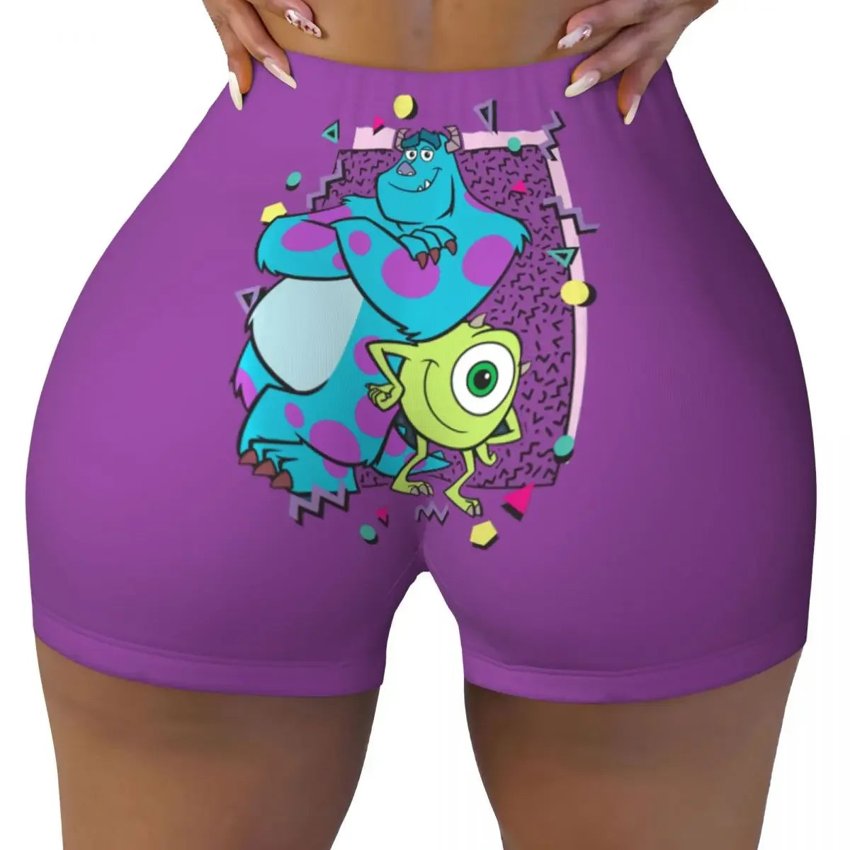 Custom Monsters University Mike M Logo Biker Running Gym Shorts for Women Athletic Workout Yoga Shorts