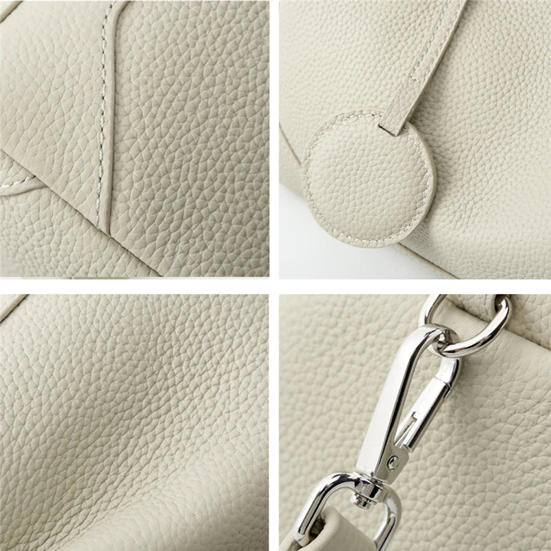 Burminsa Cowhide Genuine Leather Pillow Shoulder Crossbody Bags For Women 2026 Luxury Designer Top Handle Tote Ladies Handbags