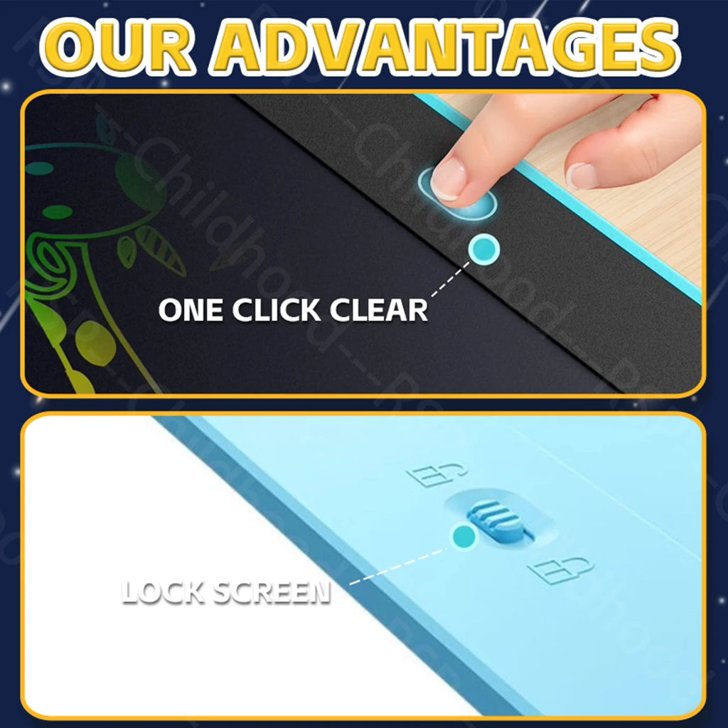 16 Inch LCD Writing Tablet Color Drawing Board Electronic Blackboard Doodle Handwriting Tablet Education Toys Kids Perfect Gifts
