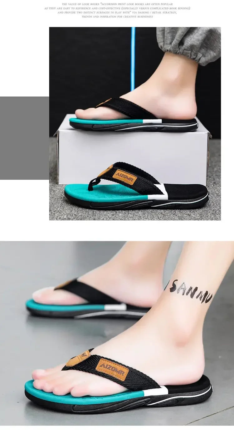 Man House Flip Flops Summer Breathable Beach Shoes EVA Slippers Sandals Men Luxury Flip Flops Soft Slippers Home Clogs Slides