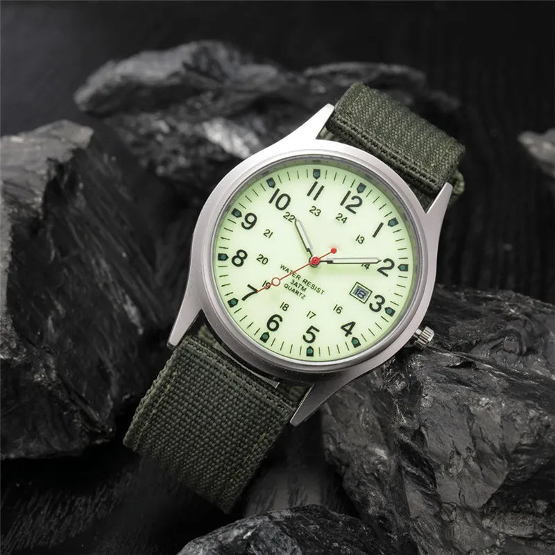 Boys Brand Cheap Watches Men Fashion Casual Nylon Band Sports Army Gifts Date Quartz Wrist Watch Fluorescent Relogio Masculino