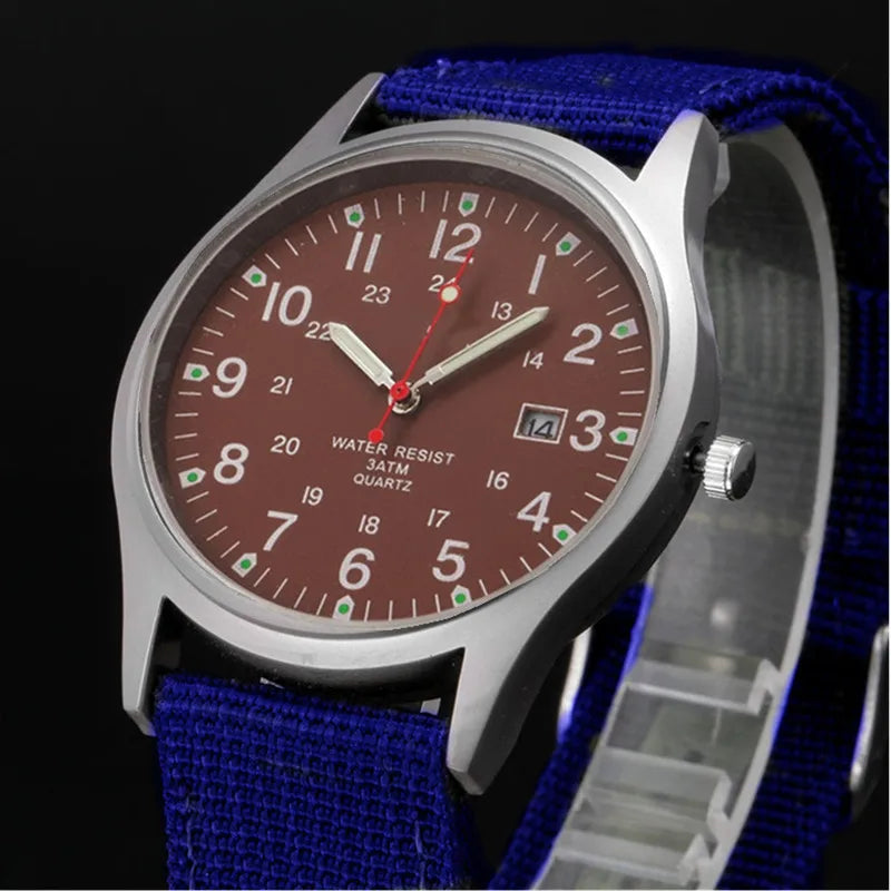 Boys Brand Cheap Watches Men Fashion Casual Nylon Band Sports Army Gifts Date Quartz Wrist Watch Fluorescent Relogio Masculino