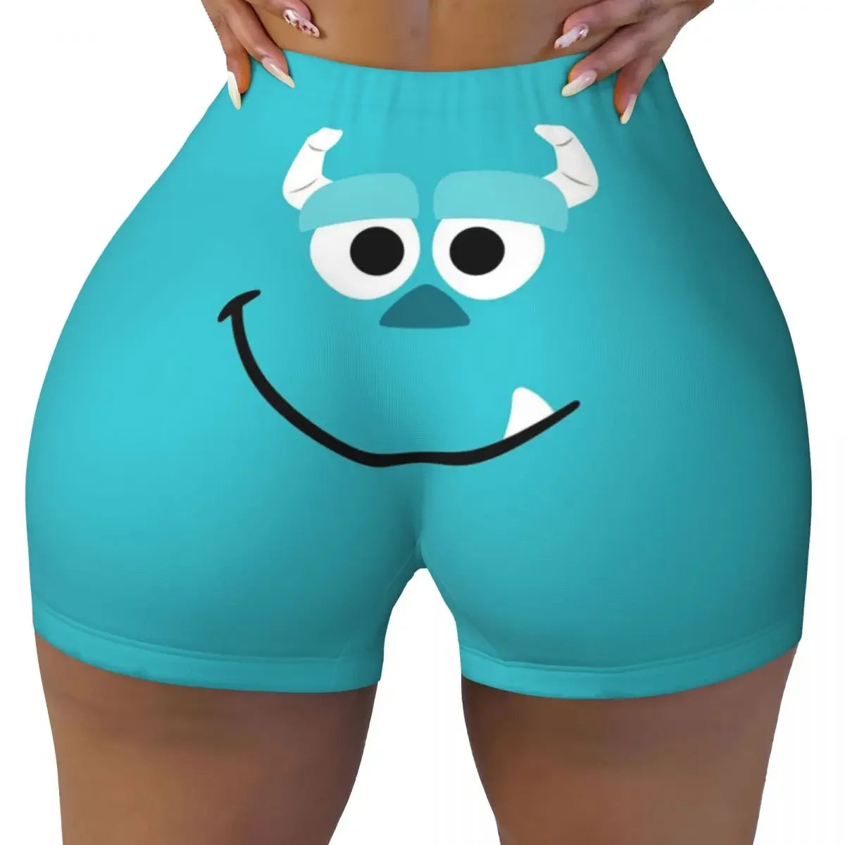 Custom Monsters University Mike M Logo Biker Running Gym Shorts for Women Athletic Workout Yoga Shorts