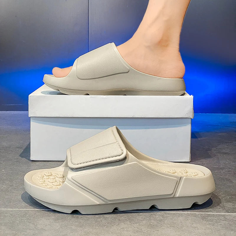 New Summer Men Massage Slippers Sides Indoor Outdoor Sandals Beach Casual Shoes Soft Sole Slides Men Flip-flops Men's Footwear