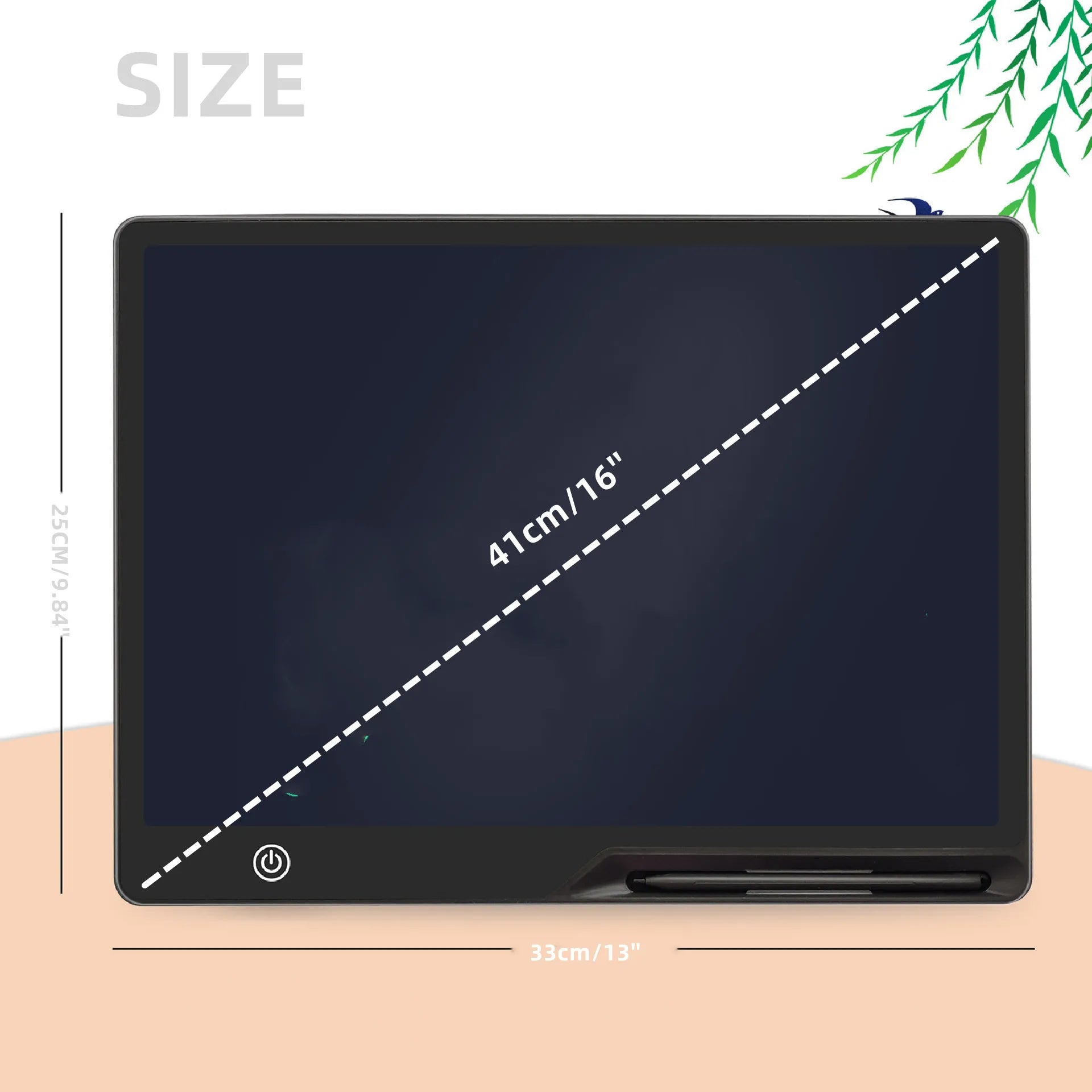 16inch/41cm Single Color USB Rechargeable LCD Writing Tablet, USB Charging, Educational Birthday and Christmas Gift