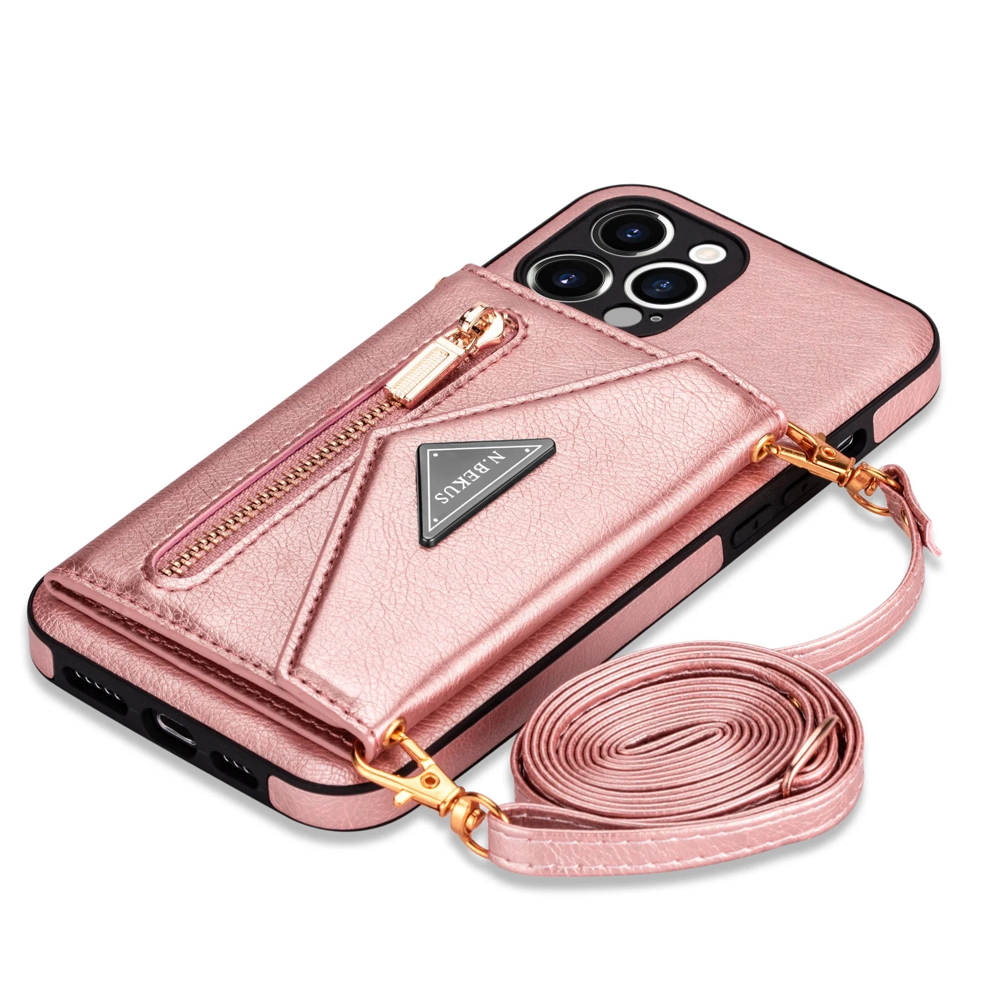 Zipper Wallet for IPhone 15 14 13 16 17 Air Pro Max 12 Mini 11 Plus Case with Card Holder Lanyard Strap Crossbody Leather Cover