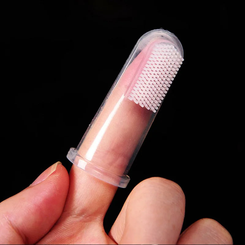 5pcs Soft Finger Pet Toothbrush Teddy Dog Brush Off Bad Breath Tartar Teeth Care Dogs Cat Tooth Brush
