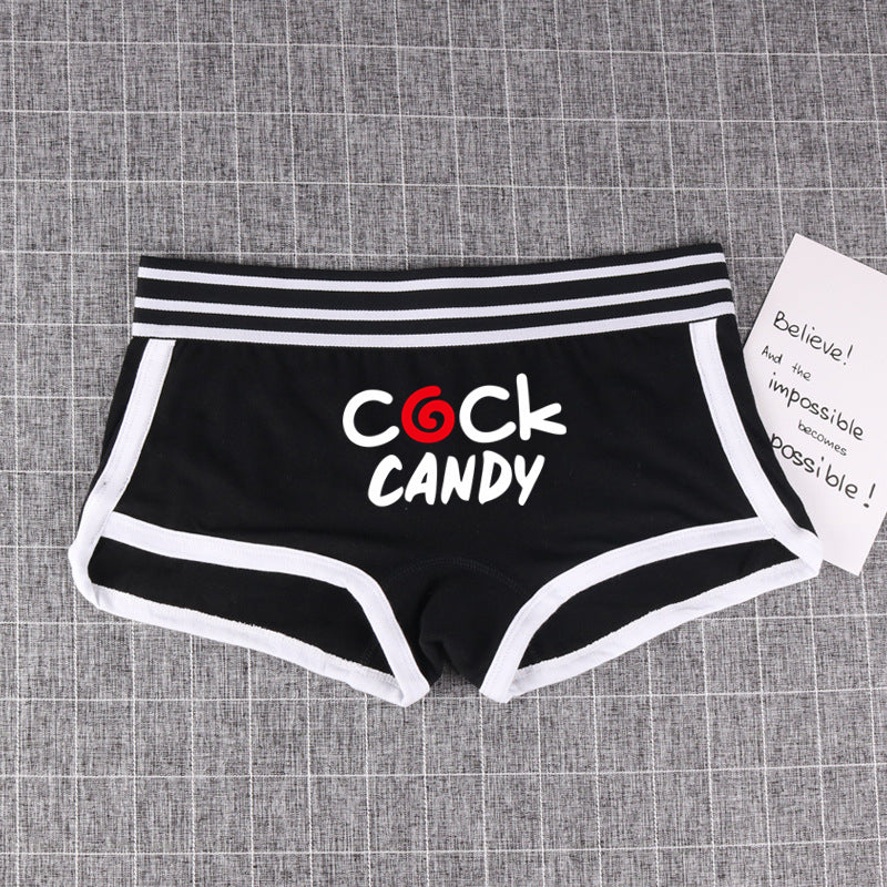 COCK CANDY Cotton Boy Shorts WIFE Gift Underwear for Women New Women Boxer Shorts Girl Panties Breathable Women's Intimates