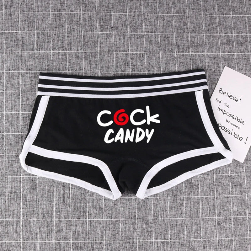COCK CANDY Cotton Boy Shorts WIFE Gift Underwear for Women New Women Boxer Shorts Girl Panties Breathable Women's Intimates