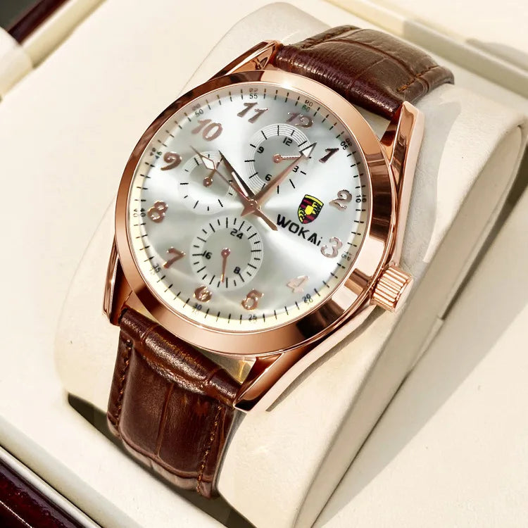 2024 Foreign Trade New Sentiment Watch Classic Retro Men and Women Belt Quartz Watch Wholesale Relogios Masculino Montre Homme