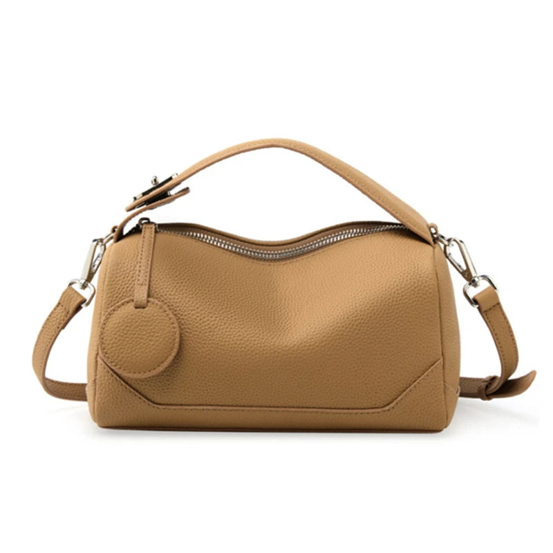 Burminsa Cowhide Genuine Leather Pillow Shoulder Crossbody Bags For Women 2026 Luxury Designer Top Handle Tote Ladies Handbags