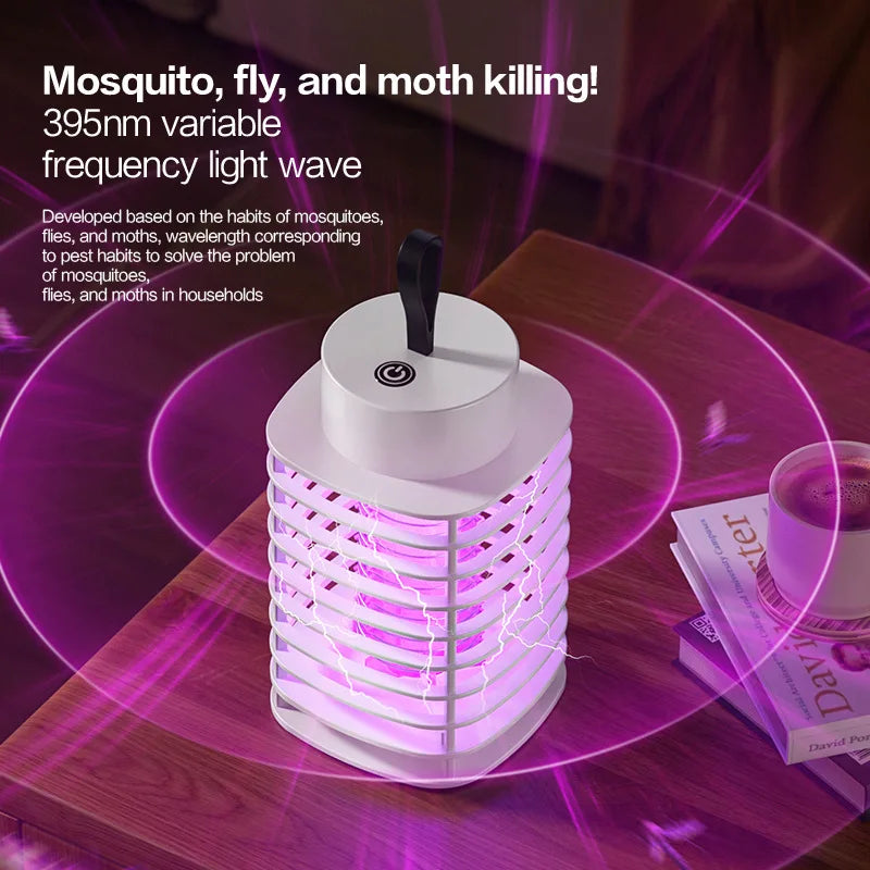 Electric Shock LED Mosquito Killer Lamp Indoor USB Rechargeable Portable Electric Fly Trap Mute Anti Mosquito Lamp