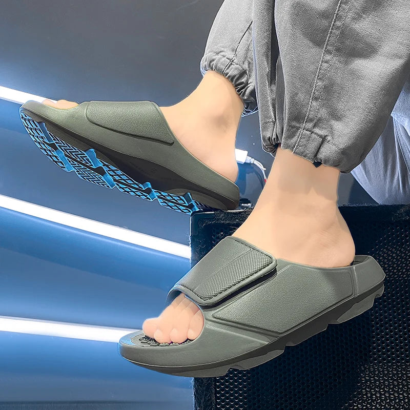 New Summer Men Massage Slippers Sides Indoor Outdoor Sandals Beach Casual Shoes Soft Sole Slides Men Flip-flops Men's Footwear