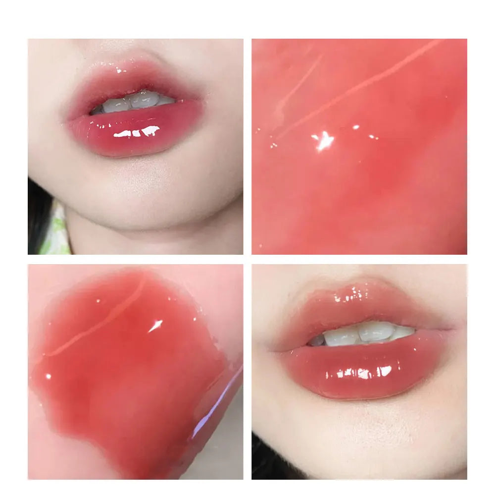 Set of 10 Fine Shimmer Lip Glosses, Easy-To-Apply Lip Glaze, Non-Stick, Non-Fading, Moisturizing, Shiny Lip Gloss, Glass Lip Gloss with Fine Shimmer and Pearlescent Effect