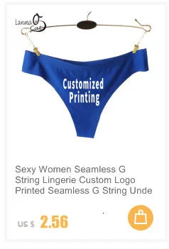 Women Sexy Custom Printing G string Underwear Cotton Panties for Lady Thongs Lingerie Underpant