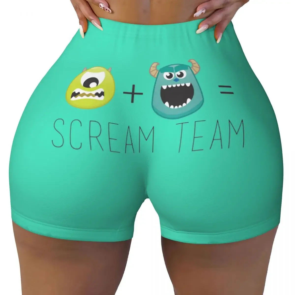 Custom Monsters University Mike M Logo Biker Running Gym Shorts for Women Athletic Workout Yoga Shorts