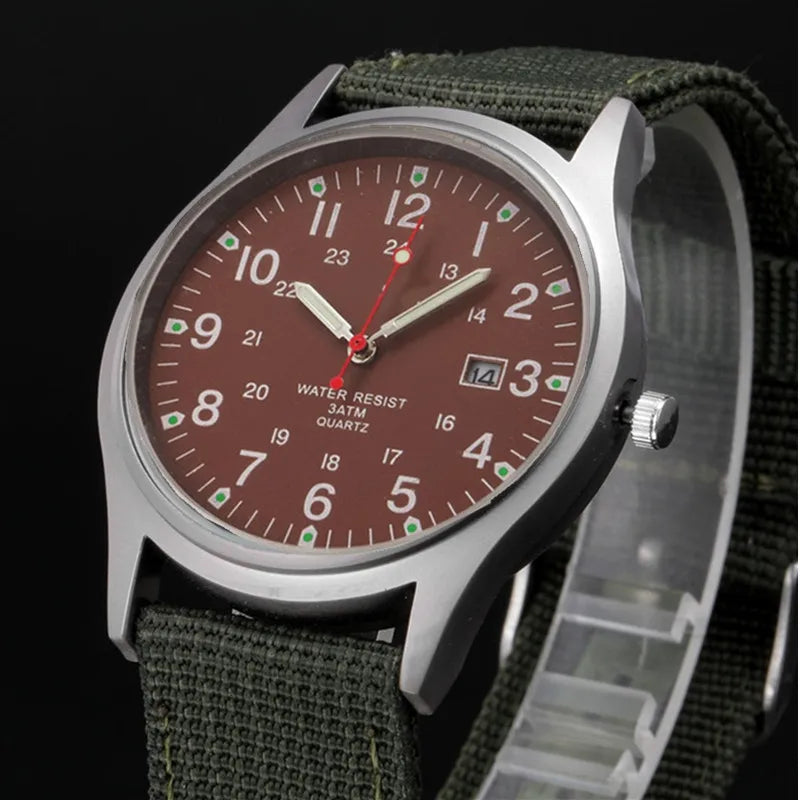 Boys Brand Cheap Watches Men Fashion Casual Nylon Band Sports Army Gifts Date Quartz Wrist Watch Fluorescent Relogio Masculino