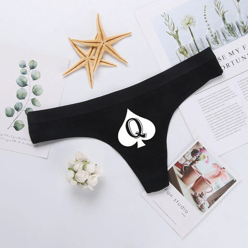 Women Sexy Custom Printing G string Underwear Cotton Panties for Lady Thongs Lingerie Underpant