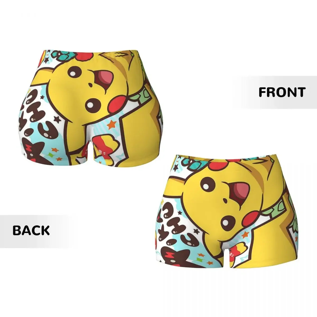 Custom Kawaii Pikachus Anime Volleyball Biker Gym Shorts for Women Athletic Workout Yoga Shorts