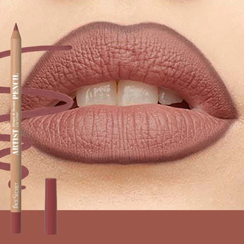 Face Secret 18 ColorLip Liner Pencil Weightless Precise With Super Soft Blendable Texture Matte Soft