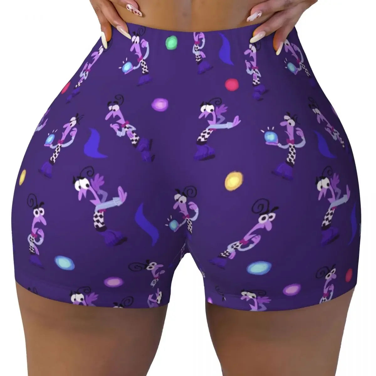 Custom Inside Out Anxiety This Is Fine Workout Volleyball Biker Shorts Women's Gym Yoga Shorts