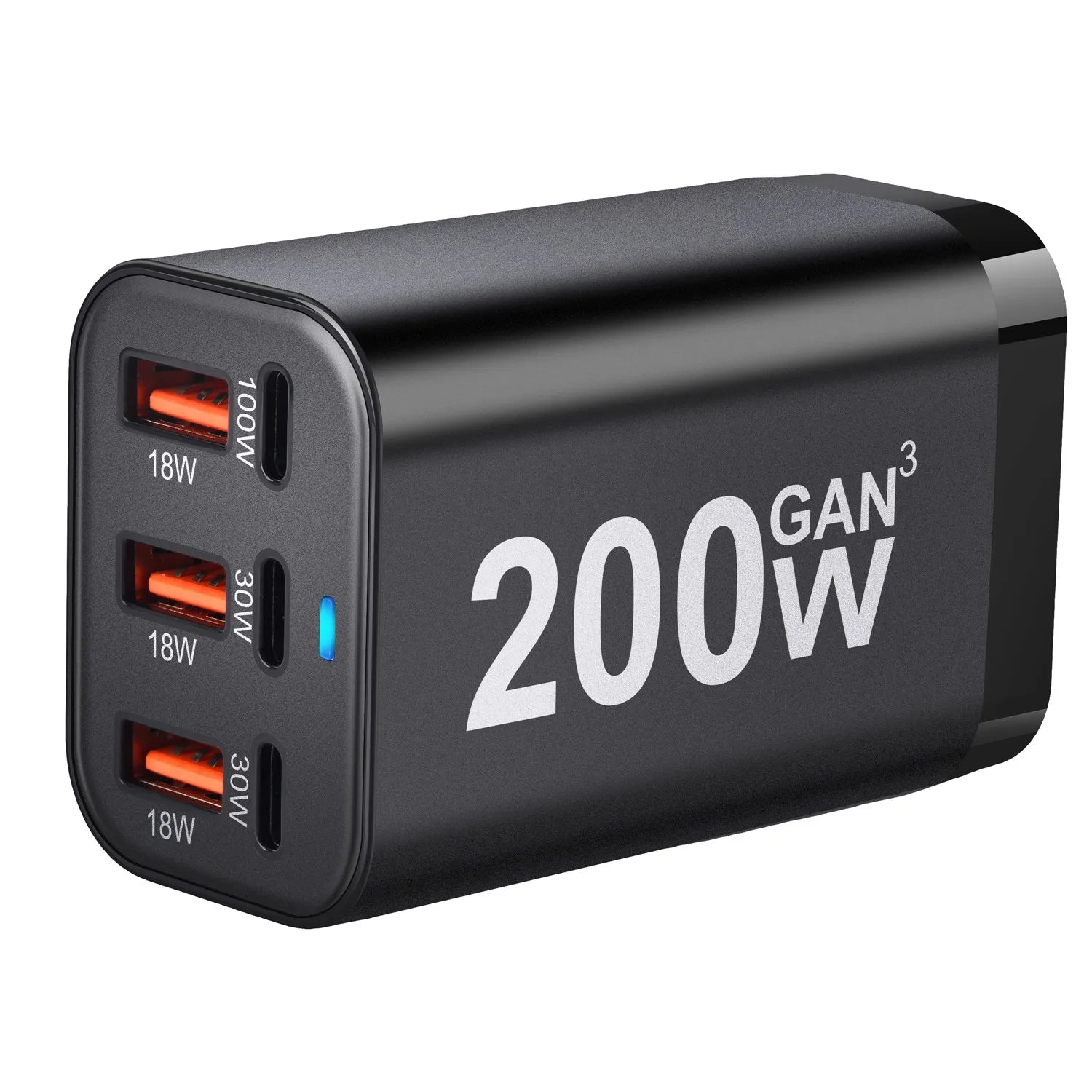 USB C Fast 200W 6-Port Charging  Fast  GaN Charger Power Adapter For iPhone 14/13/12 Series, Samsung Galaxy S23/S22/S21