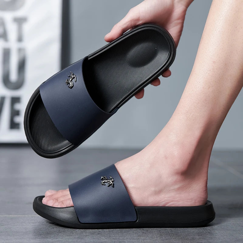 Men's Slide Sandals Soft Comfortable Non-Slip Slippers Indoor Outdoor Bathroom Beach Shoes Quick-Dry EVA Platform Lightweight