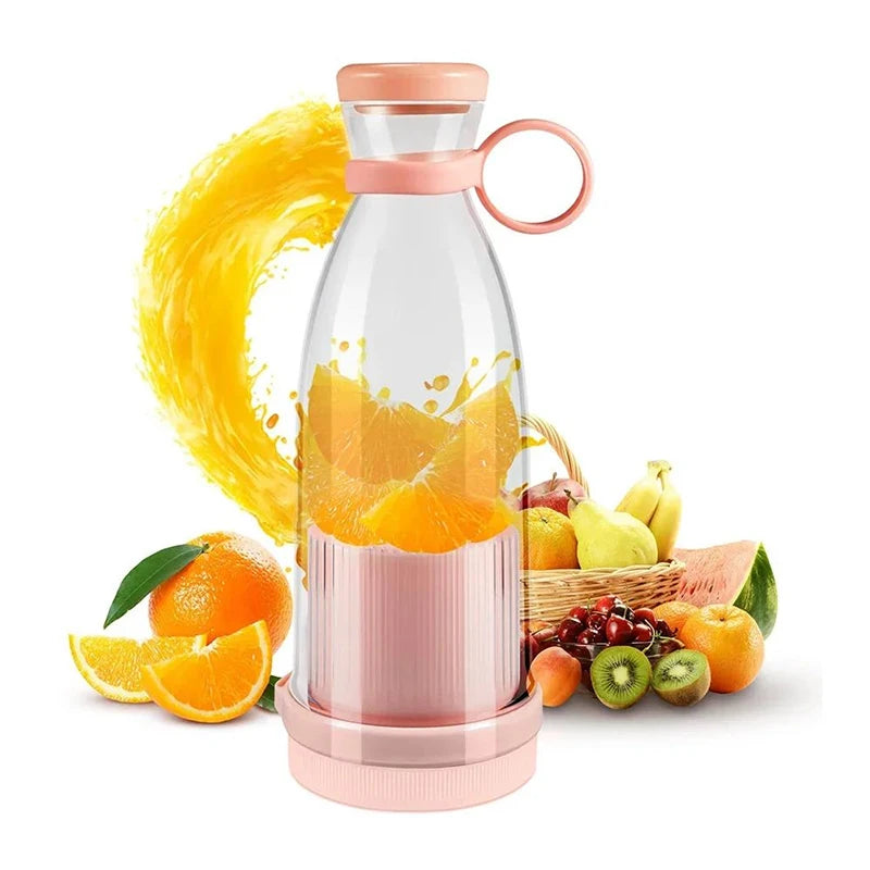 420ml Wine Bottle Electric Juicer Mini Portable Blender Fruit Mixers 6 Blades Charging Juicer Cup Small Household Juicer Blender