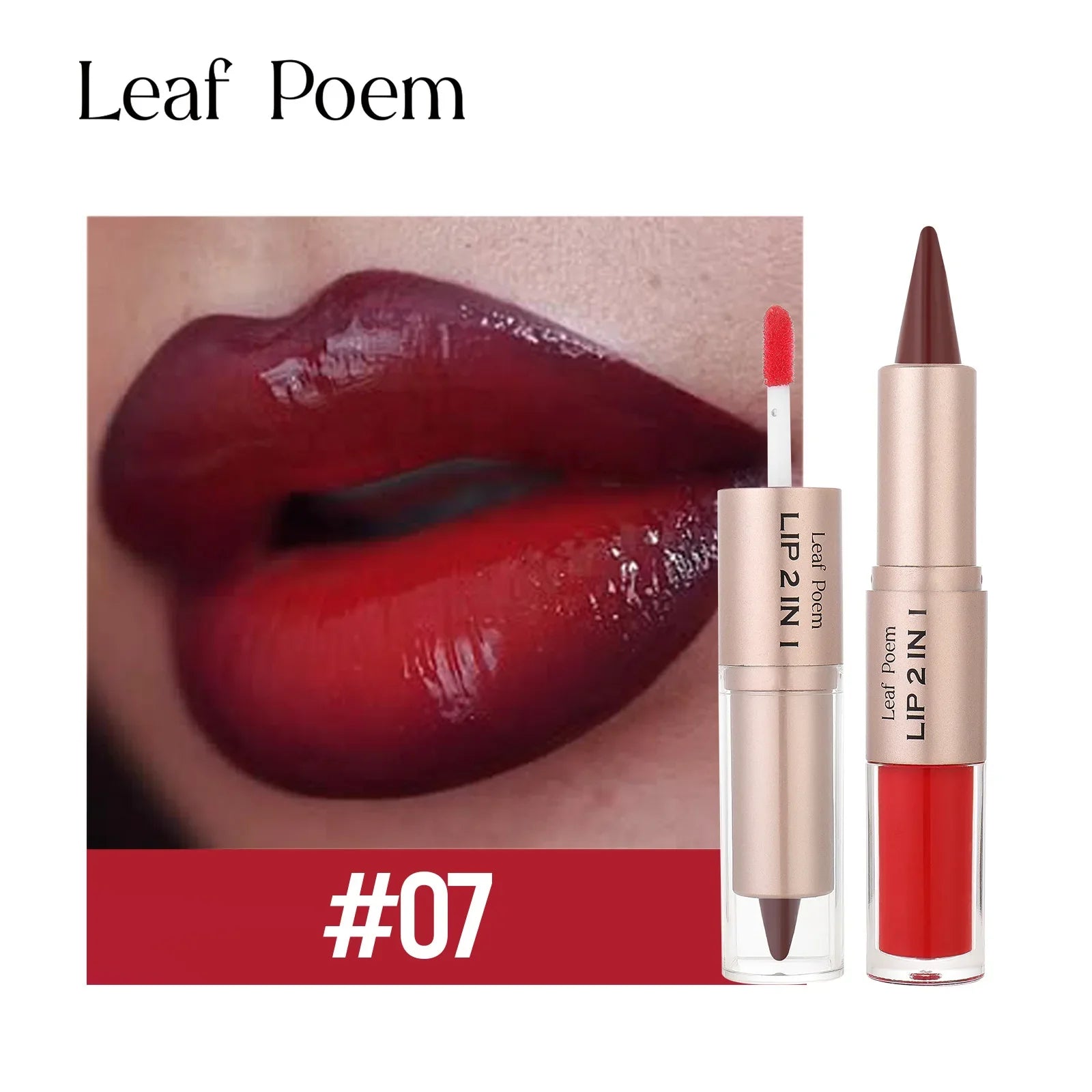 2 in1 Tapered Gradient Lipliner Pen Nude Brown Mirror Glass Lip Gloss Matte Lip Liner Waterproof Lip Contour Non Stick Makeup