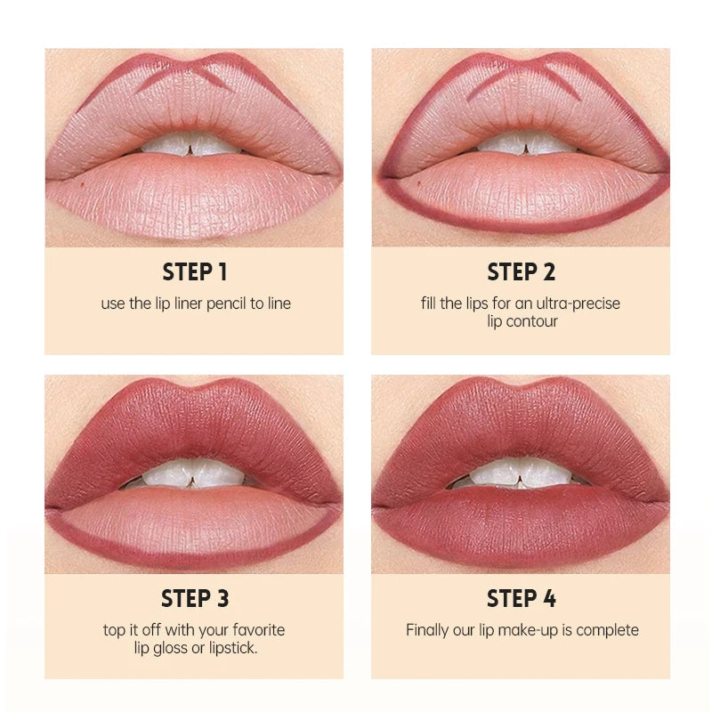 1pc Matte Lipstick & Liner Pen, Waterproof, Long-Lasting, Non-Stick, Berry Shades for All Skin Types, Makeup Pencils for Women
